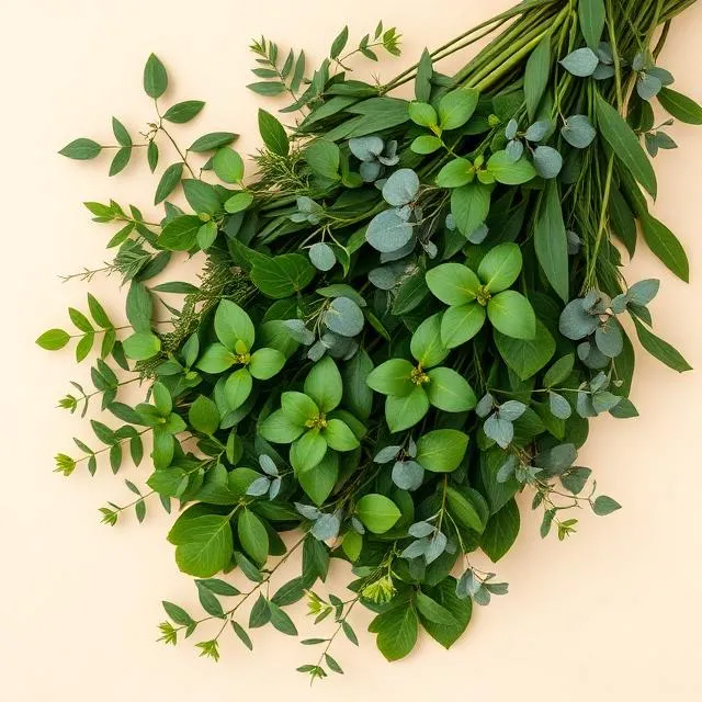 Modern Greenery: eucalyptus and fresh green foliage in a loose, modern bundle, from Flowers Hong Kong